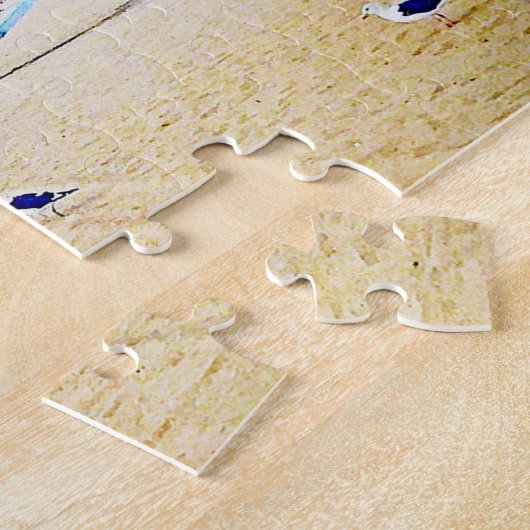 Strand is Happy Place Script Lifeguard Booth Foto Legpuzzel (Zijkant)