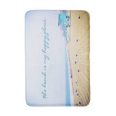 Strand is mijn gelukkig plaats script oceaan kust badmat (Voorkant Verticaal)