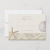  strand ivoor reactie RSVP kaartje (Voorkant)