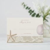 strand ivoor reactie RSVP kaartje (Staand voorkant)