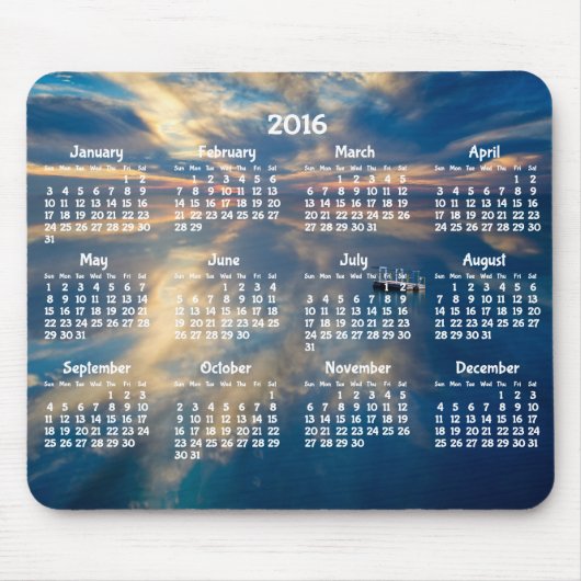 Strand Jaarlijkse Kalender 2016 Muismat (Voorkant)