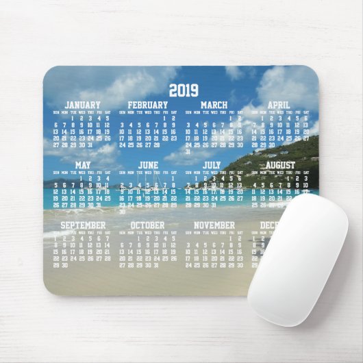 Strand Jaarlijkse Kalender 2019 Muismatten (Met muis)
