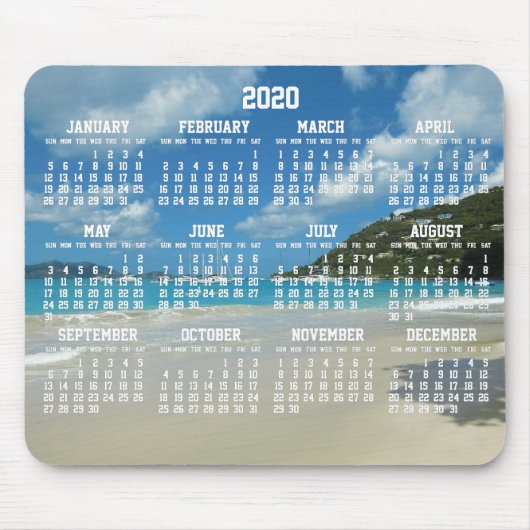 Strand Jaarlijkse Kalender 2020 Muismatten (Voorkant)