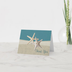 Strand Jute en Zeester Turquoise Bedankt