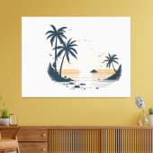 Strand kant uitzicht canvas afdruk (Insitu (Woonkamer))