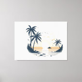 Strand kant uitzicht canvas afdruk (Voorkant)