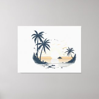 Strand kant uitzicht canvas afdruk