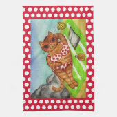 Strand Kat Keukenhanddoek  (Verticaal)