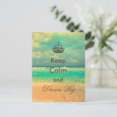  strand "Keep Calm and Dream Big", citaat Briefkaart (Staand voorkant)