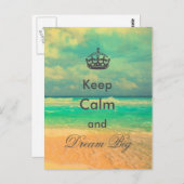  strand "Keep Calm and Dream Big", citaat Briefkaart (Voorkant / Achterkant)