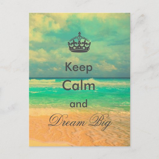  strand "Keep Calm and Dream Big", citaat Briefkaart (Voorkant)