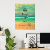  strand "Keep Calm and Dream Big", citaat Poster (Thuiskantoor)