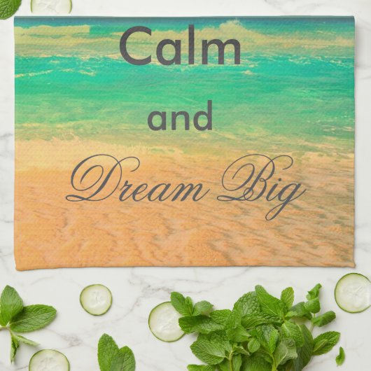  strand "Keep Calm and Dream Big", citaat Theedoek (Gevouwen)