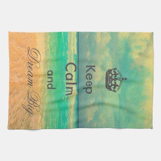  strand "Keep Calm and Dream Big", citaat Theedoek (Horizontaal)