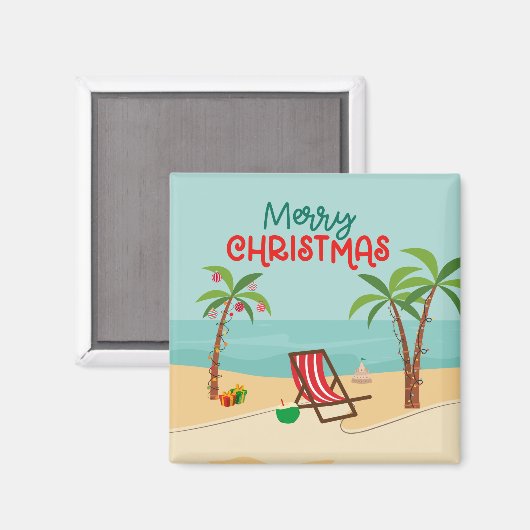 Strand Kerst Cruise Door Magneet (Voorkant / Achterkant)
