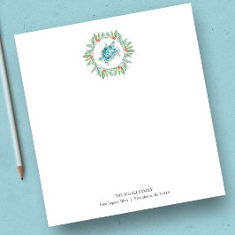 Strand Kerst Notitieblokken Waterverf Zee Schildpa