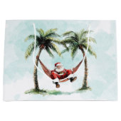 Strand Kerst Palm Tree Santa Hammock Tropical Groot Cadeauzakje (Voorkant)