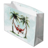 Strand Kerst Palm Tree Santa Hammock Tropical Groot Cadeauzakje (Achterkant Gekanteld)