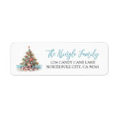Strand Kerst Retouradres Etiket (Voorkant)