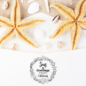 Strand Kerst Zeeen en Groeten Gift Stamp Rubberstempel