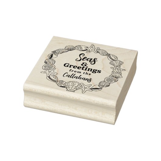 Strand Kerst Zeeen en Groeten Gift Stamp Rubberstempel (Stempel)