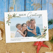 Strand Kerst Zeester Zeeen N Groetjes Foto Feestdagenkaart