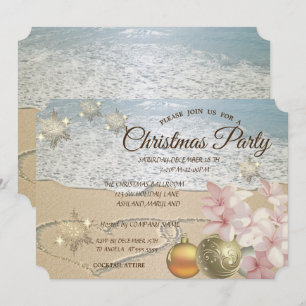Strand,Kerstballen,Plumeria Bedrijfsfeest Kaart
