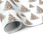 Strand Kerstboom Patroon Cadeaupapier (Rol Hoek)