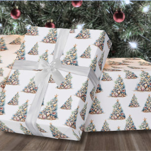 Strand Kerstboom Patroon Cadeaupapier