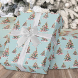 Strand Kerstboom Patroon Cadeaupapier