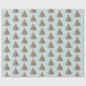 Strand Kerstboom Patroon Cadeaupapier (Vlak)