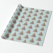 Strand Kerstboom Patroon Cadeaupapier (Uitgerold)