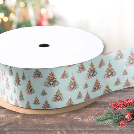 Strand Kerstboom Patroon Satijnen Lint