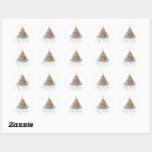 Strand Kerstboom Ronde Sticker (Vel)