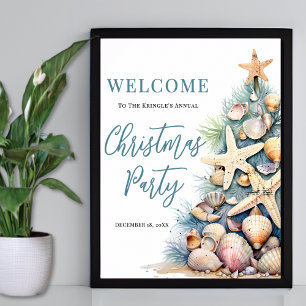 Strand Kerstfeest Welkom Poster