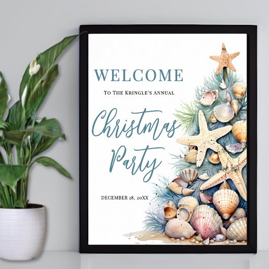 Strand Kerstfeest Welkom Poster