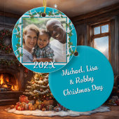 Strand Kerstfoto Ornament Zeester Blauw