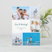 Strand kerstkaart met fototemplate modern (Staand voorkant)