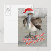 Strand Kerstman Pelikaan Feestdagenkaart (Voorkant / Achterkant)