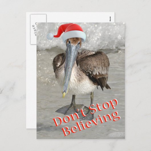 Strand Kerstman Pelikaan Feestdagenkaart (Voorkant / Achterkant)