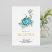 Strand Kerstmis feestdag uitnodiging (Staand Voorkant)