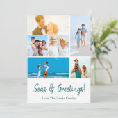 Strand Kerstmis Fotokaart Kustvakantie Kaart (Staand voorkant)