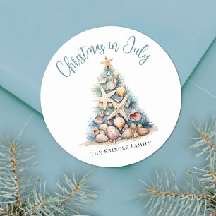 Strand Kerstmis In Juli Ronde Sticker