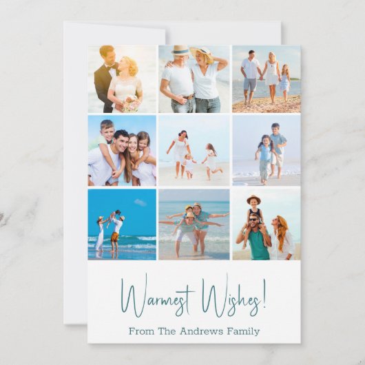Strand Kerstmis Kaart Multi Foto Vakantie Kaart (Voorkant)
