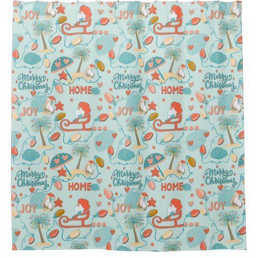 Strand Kerstmis, Kerstmis in Florida Douchegordijn (Voorkant)