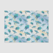 Strand Kerstmis Waterverf Zee Turtle Glitter Tissuepapier (Voorkant)