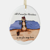 Strand Kerstvakantie Keramisch Ornament (Rechts)