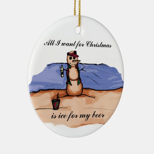 Strand Kerstvakantie Keramisch Ornament (Rechts)