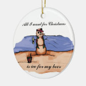 Strand Kerstvakantie Keramisch Ornament (Links)