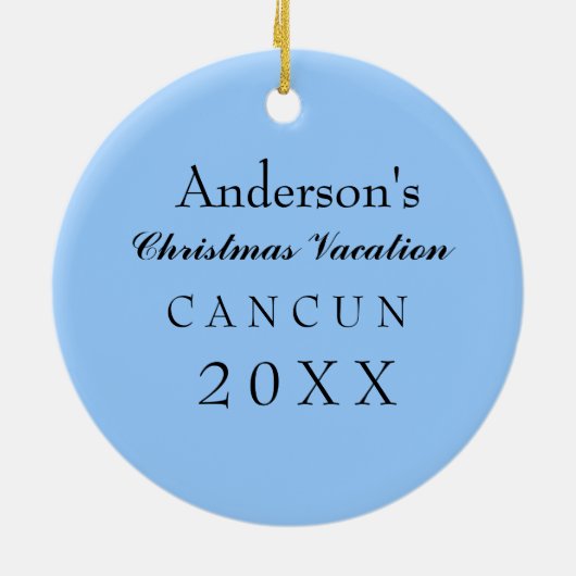 Strand Kerstvakantie Keramisch Ornament (Achterkant)